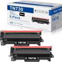 TN730 TN-730 Black Toner Cartridges 2 Pack Compatible TN730 Toner Cartridge Replacement for DCP-L2550DW MFC-L2710DW L2750DW L2750DWXL Printer
