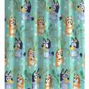 Jay Franco Bluey and Bingo Fabric Shower Curtain - Kids Teal Bathroom Dcor