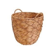 allen + roth  Natural Water hyacinth Basket Straw Baskets Set of 3 (16×11in, 19×14in, 14×7in)
