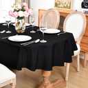 eeivs Oval Tablecloth 52 x 70 Inch Washable Polyester Table Cloth Solid Black Heavy Duty Fabric Table Cover Daily Use for Dining Home Kitchen Party Wedding