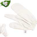 2 x 1PC Silk Gloves for Dry Brushing,Bath Glove Raw Silk Massage Gloves Ayurvedic Massage to Reduce Cellulite - Spa Quality Bathing Accessories for Skin Care & Lymphatic System Care (White)
