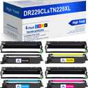 DR229CL Drum Unit Set & Compatible TN229xl Toner Cartridges 4-Pack Replacement for Brother DR-229CL & TN229XL,Use with HL-L3220CDW HL-L3300CDW MFC-L3720CDW MFC-L3780CDW Printer