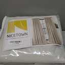 NICETOWN Room Darkening Curtains 84 inches Long Thermal Faux Linen Curtains for Bedroom 2 Panels, Pinch Pleated Light Blocking Thermal Insulated Thick Drapes for Living Room, Natural, W50 x L84
