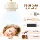 Boho Caged Ceiling Fan with Light and Remote, Gold Coastal Linen Fandelier, Medium