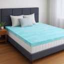 3 Inch Mattress Topper Full, Gel Memory Foam Infused Bed Toppers, Ventilated Soft Mattress Pads for Pressure Relief, CertiPUR-US Certified, Blue