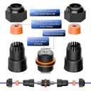 VCELINK CAT6A Waterproof Ethernet Coupler IP68 Short Profile, Female to Female Outdoor RJ45 Connector Shielded, Network Cable Extender 10Gbps for CAT6A/CAT6/CAT5E/CAT5 Cables 6-Pack, 3.23in