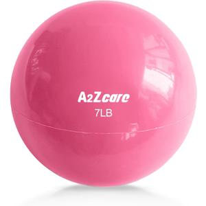 A2ZCARE Toning Ball - Weighted Toning Exercise Ball - Soft Weighted Medicine Ball for Pilates, Yoga, Physical Therapy and Fitness (F. Pink (7lbs))