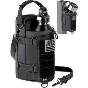 Magnetic Gym Bag for Men - Water Bottle Carrier Holder Bag with Shoulder Strap, 4 Built-in Magnets Gym Gifts for Men (Tactical Black)