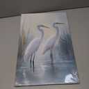 SWQYLB White Heron Wall Decor Egret Wall Art Coastal Bird Canvas Art Prints Heron Bathroom Decor Beach Seashore Picture Framed Home Decor (12" x 18")