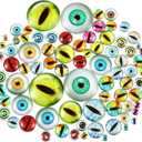 Sumind 200 Pcs Mixed Style Dragon Eyes Glass for Crafts Assorted Colors Size 6mm to 30mm Cabochon Mixed Style Doll Dragon Eyes for Art Dolls Props DIY Jewelry Making