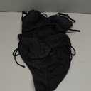 Viottiset Women's Cut Out Drawstring One Piece Swimsuit Cheeky High Cut Bathing Suit M