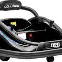 Aosom 12V Toddler Bumper Car with Remote Control, 360 Rotation Kids Electric Ride-On Toy, Twins Motor, Colorful LED Lights, 3 Songs, for Boys and Girls, Black