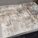 jinchan Area Rug 2x3 Washable Modern Rug Abstract Entryway Doormat Taupe Multi Print Overdyed Floor Cover Distressed Contemporary Lightweight Non-Slip Thin Carpet for Kitchen Bathroom Living Room