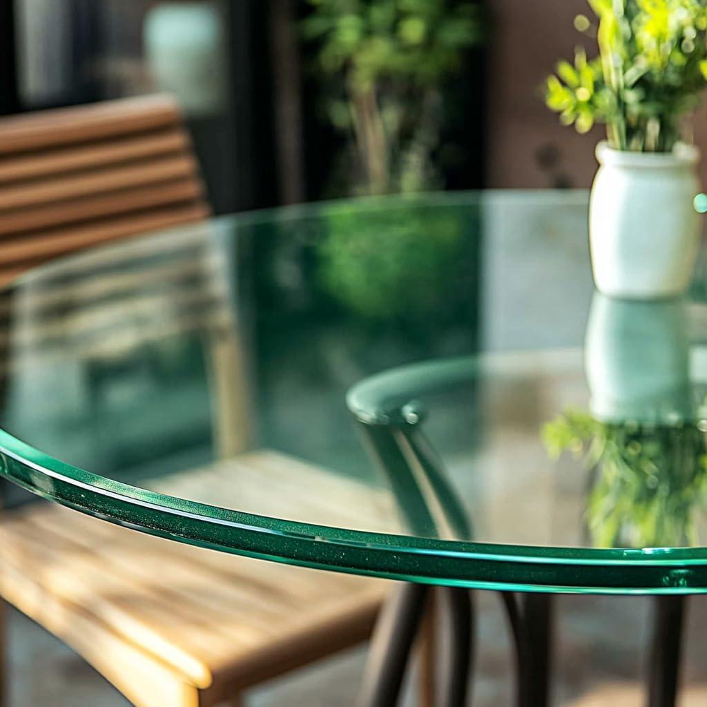 44" Round Tempered Glass Table Top, Clear Surface Flat Polished Edge for Furniture Protection Patio Dining Coffee End Tables (44 inch)