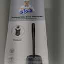 MR.SIGA Toilet Bowl Brush and Holder, Premium Quality, with Solid Handle and Durable Bristles for Bathroom Cleaning, Black, 1 Pack