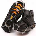 Ice Cleats,Spikes CramponsTraction Snow Grips for Boots Shoes Women Men Kids, Anti Slip Stainless Steel Footwear Spikes for Hiking Fishing Walking Climbing Ice Mountaineering, Black XL