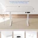 YIHAYO Electric Standing Desk, 48 x 24 Inches Stand Up Desk with Splice Board, Adjustable Height Desk, Computer Desk for Home Office, White Frame/White Top