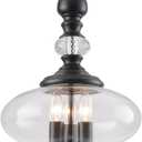 Black Pendant Light Farmhouse Pendant Lights Kitchen Island Glass Pendant Light Fixtures W 11.8 in. H 23.6 in.