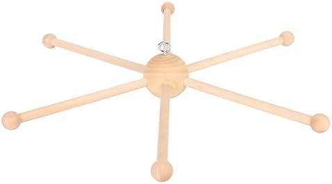 Kodrily Wooden Mobile Frame Kit, Sturdy Mobile Hanging Frame Holder, Spherical Six Legs Wooden Mobile Hanger Mobile Arm for DIY Crafts Wind Bells Bed Bell Toys Home Decoration