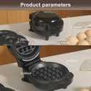 UVFAST Mini Waffles Maker with 6 Removable Plates, 3 in 1 Small Waffle Maker Mini- Waffle, Heart Waffle, Donut, 4.5" Non Stick Waffle Iron for Kids and Families, Black