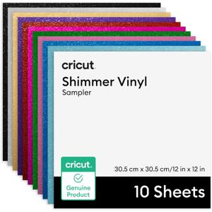Cricut Shimmer Vinyl  Permanent, Party Sampler - 12 in x 12 in (10 ct)