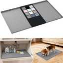 URMONA Waterproof Silicone Under Sink Mat 31'' x 22'' Shelf Liner for Kitchen and Bathroom, Cabinet and Counter Protector, Storage and Organizers, Litter Mat, Pet Cat Puppy Essentials(Grey)