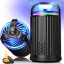 Fruit Fly Traps for Indoors, 2025 New Gnat Traps for House Indoor with UV&Blue Bug Light, Bug Zapper Flying Insect Trap for Fruit Flies, Gnats,Plants Moths with 10 PCS Refill-Black