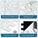 10-Sheet Subway Peel and Stick Backsplash Tile, 11.3" x 10.8" Emerald Green Stone Composite Marble Looks Self Adhesive Waterproof Wall Tile, Stick on Tiles for Kitchen Bathroom Shower Fireplace