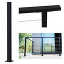 Dawn Railing Cable Railing Post 36”x2”x2” Steel Square End Post, Pre-Drilled 10 Pairs of Hole with Flat Top Connector Weldless Black Powder Coating Finishing Surface for Wood Deck Stair, 1 Pack
