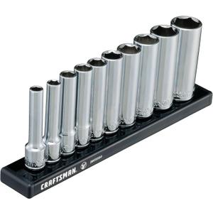 CRAFTSMAN V-SERIES Socket Set, Deep SAE, 1/4 Inch Drive, 10 Piece (CMMT17315V)