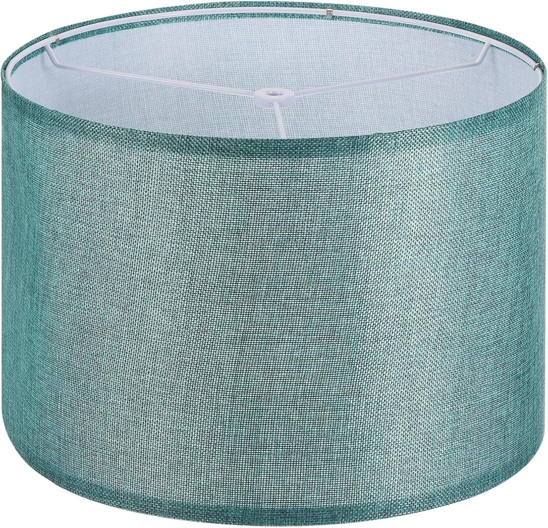 PATIKIL Drum Lamp Shades, 13"x13"x9" Linen Round Lamp Shade for Table Lamps Easy Assembly Lampshade for Table Lamps Floor Lamps Bedside, Blue