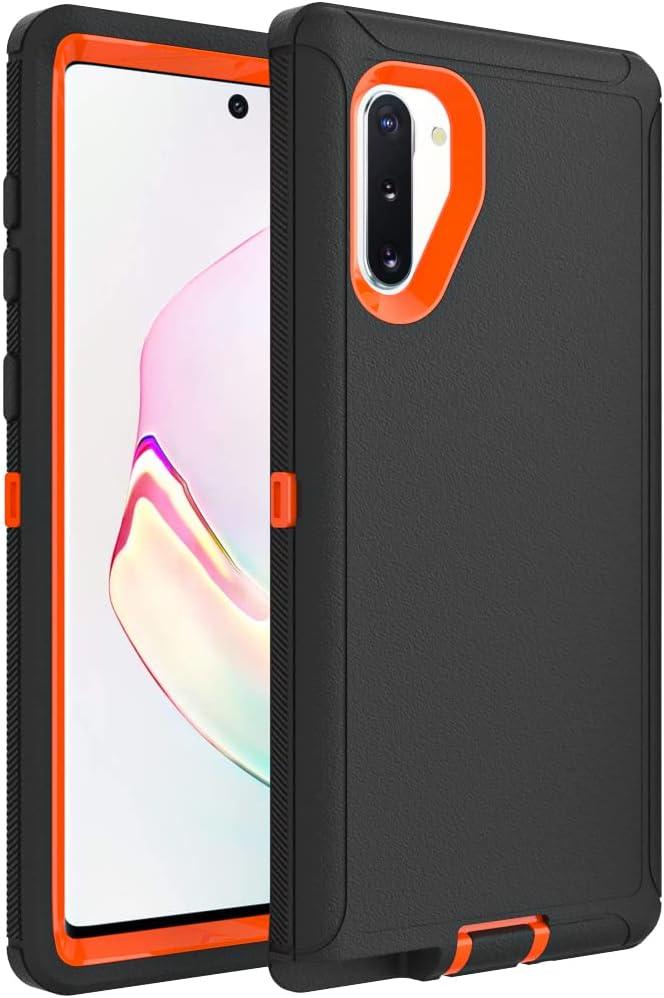 Case for Galaxy Note 10 Plus, Heavy-Duty Tough Rugged Shockproof Drop Protective Cover Cases for Samsung Galaxy Note 10 Plus, Black+Orange