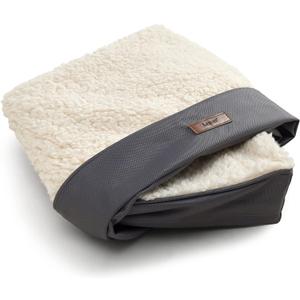 LE SURE Washable Dog Bed Cover Replacement - Large Size Plush Fleece Cover for Orthopedic Egg Crate Foam Pet Mat 36x27x3 Inches, Grey, XL