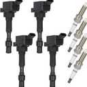 OCPTY 4 ignition coils with 4 iridium Spark Plugs fits GN10877 UF816 UF-816 49137 for Hyundai Elantra Sonata Kona for Kia Forte Optima 2.0L