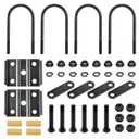 LONFFERY 312 Trailer Alex Shackle with U Bolts Kit Fit for 3" 5200lb-7000lb Round Axle, 7" Long U-Bolts, U-Bolt Plates for 1-3/4" or 2", 1/2"-20 Hex Nuts