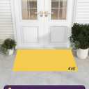 DEXI Front Door Mat Outside Entrance, 4x6 ft Rubber Entry Doormat Heavy Duty, Non Slip Welcome Mats for Inside House Floor Entryway Exterior Patio, Hello Grey
