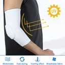 VOCOSTE 2pcs Elbow Brace, Compression Support Sleeve for Joint, Elbow Pad Sleeve for Women Men, White, L Size
