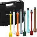 10-Piece Torque Limiting Extension Bar Set, 1/2" Drive, 8" Long, 65-150 Ft-lbs, CR-MO, SAE Standard, Color-Coded Impact Socket Extension Bar Set with Storage Case, for Tire Repair & Drills