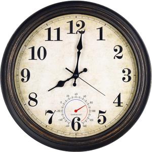 Wall Clock Battery Operated Silent Vintage Wall Clocks for Living Room 16 Inch Bronze, Large
