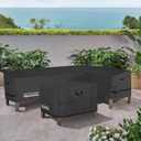 ULTCOVER Patio L-Shaped Right Facing Sofa Cover Waterproof for 6-Seater Outdoor Sectional Furniture Couch 110W (Back Length) x 85W (Right Side), Black