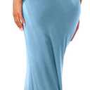 XinFSh Women's Long Bodycon Dresses Sleeveless Elegant Maxi Dress Spaghetti Strap Formal Party Wedding Guest Dress (Medium, Blue)
