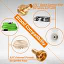 3 x Hose Quick Connector Adapter Fittings, Replacement for PF247007, 1/2" Quick Connect for 3/4" RV and Marine Connect Garden Hose for Spray-away and Spray-port, Brass Adapter with PTEE Tape