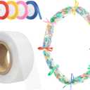 1 Roll Poly Tubing with Ribbon 2 Inch x 328 ft with 5 Rolls Ribbon Graduation Candy Lei Tubing Lei Making Kit for Colorful Graduation Candy Garland Decorations
