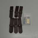 6 x CroBlissful 6 Pcs Leather Curtain Rod Holders PU Leather Curtain Rod Bracket Mounted Loop Straps with Screws and Plastic Wall Plugs, Boho Pole Hanger Hook for Towel Oar Home Wall Display (Dark Brown)