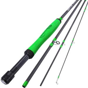 Sougayilang Fly Fishing Rod, Lightweight Ultra-Portable 4 Pieces 5/6wt Graphite 9' Fly Rod for Complete Starter with SuperPolymer Handle