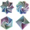 3D Printed Fidget Toy, Fractal Hexagon Design, Rotational Spiral, Sensory Stress Relief Toy