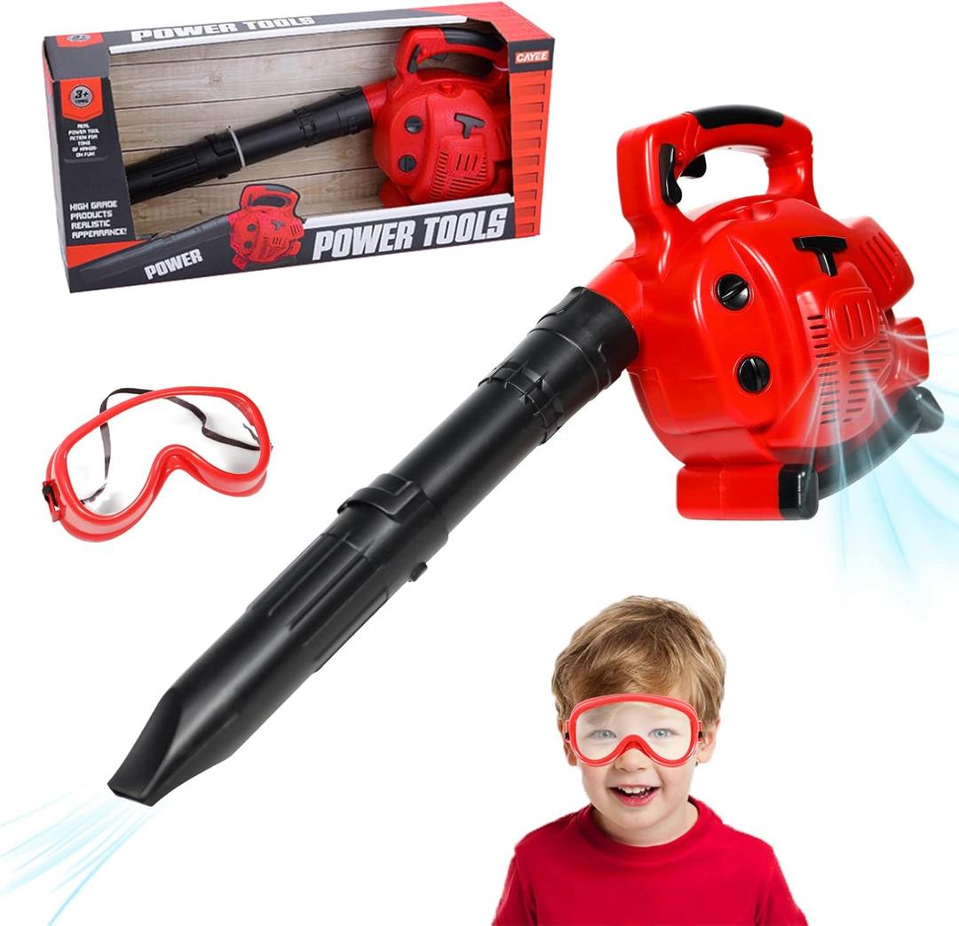 Pretend Play Kids Leaf Blower Toy Tool Garden Set,Outside Construction Work Shop Toy Tool Leaf Blower for Kids That Blows Air with Realistic Sounds and Wind Gift for Boys and Girls
