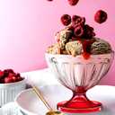 Rozer 3 Pcs Ice Cream Bowls 8.5 oz Colorful Clear Acrylic Dessert Cups Footed Cute Plastic Trifle Bowl for Serving Sundae Salad Ice Cream Cocktail Condiment Fruit Snack Holiday Party