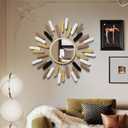 24" Modern Wall Mirror Flower Design,Luxury Decorative Rustic Farmhouse Mirrors for Living Room, Bathroom, Bedroom, and Entryway