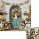 Kate 8x8ft Happy Easter Party Backdrops for Photography Colorful Eggs Shop Background Spring Colorful Flowers Backgrounds Easter Rabbit Holiday Studio Backdrop